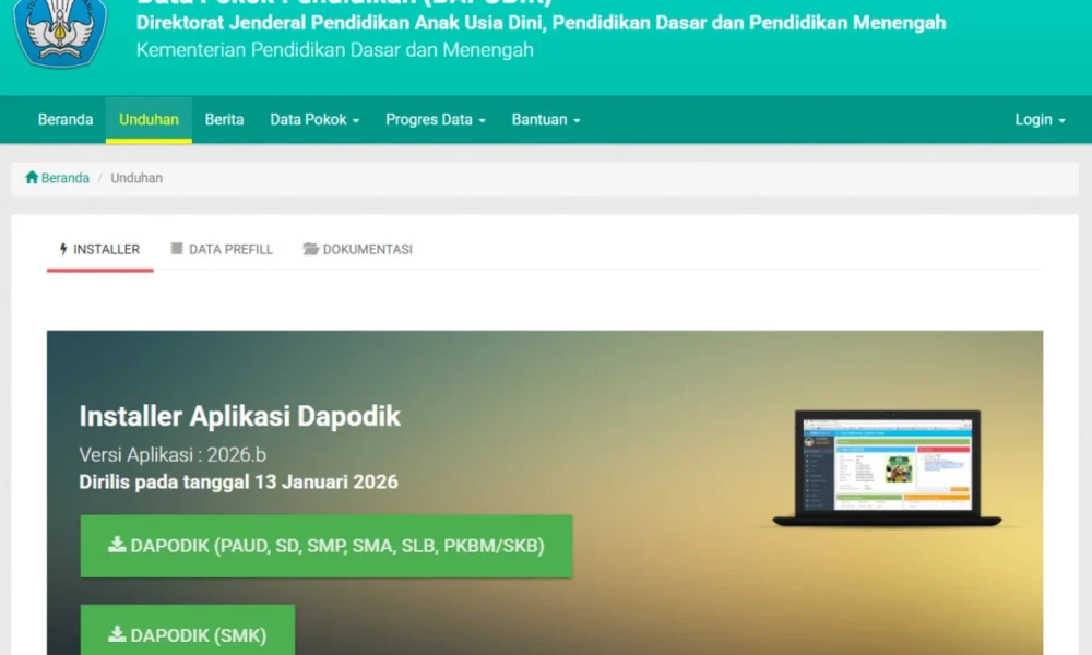 Cara instal dapodik versi 2026, lengkap dengan link resmi dan fitur terbaru!