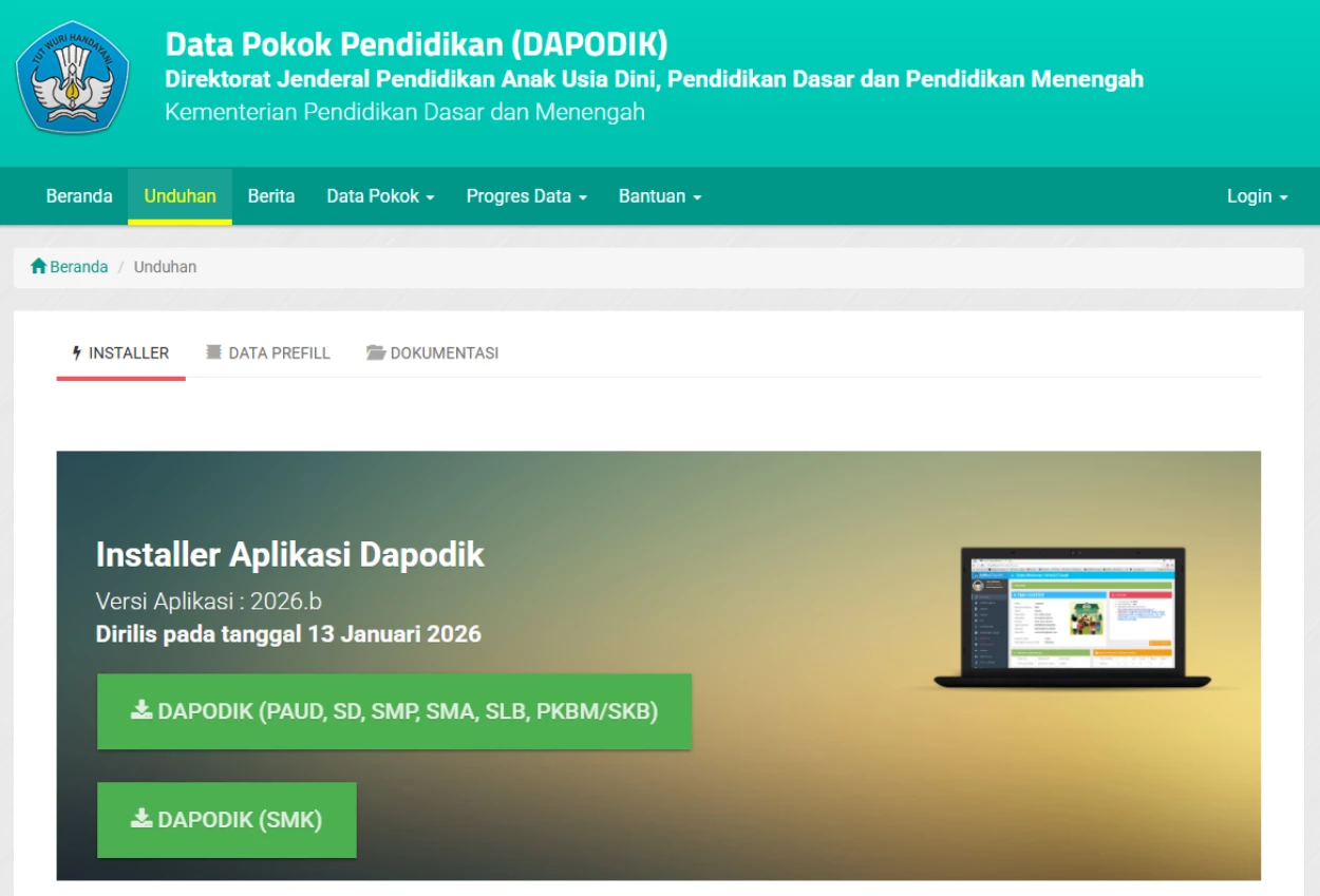 Cara instal dapodik versi 2026, lengkap dengan link resmi dan fitur terbaru!