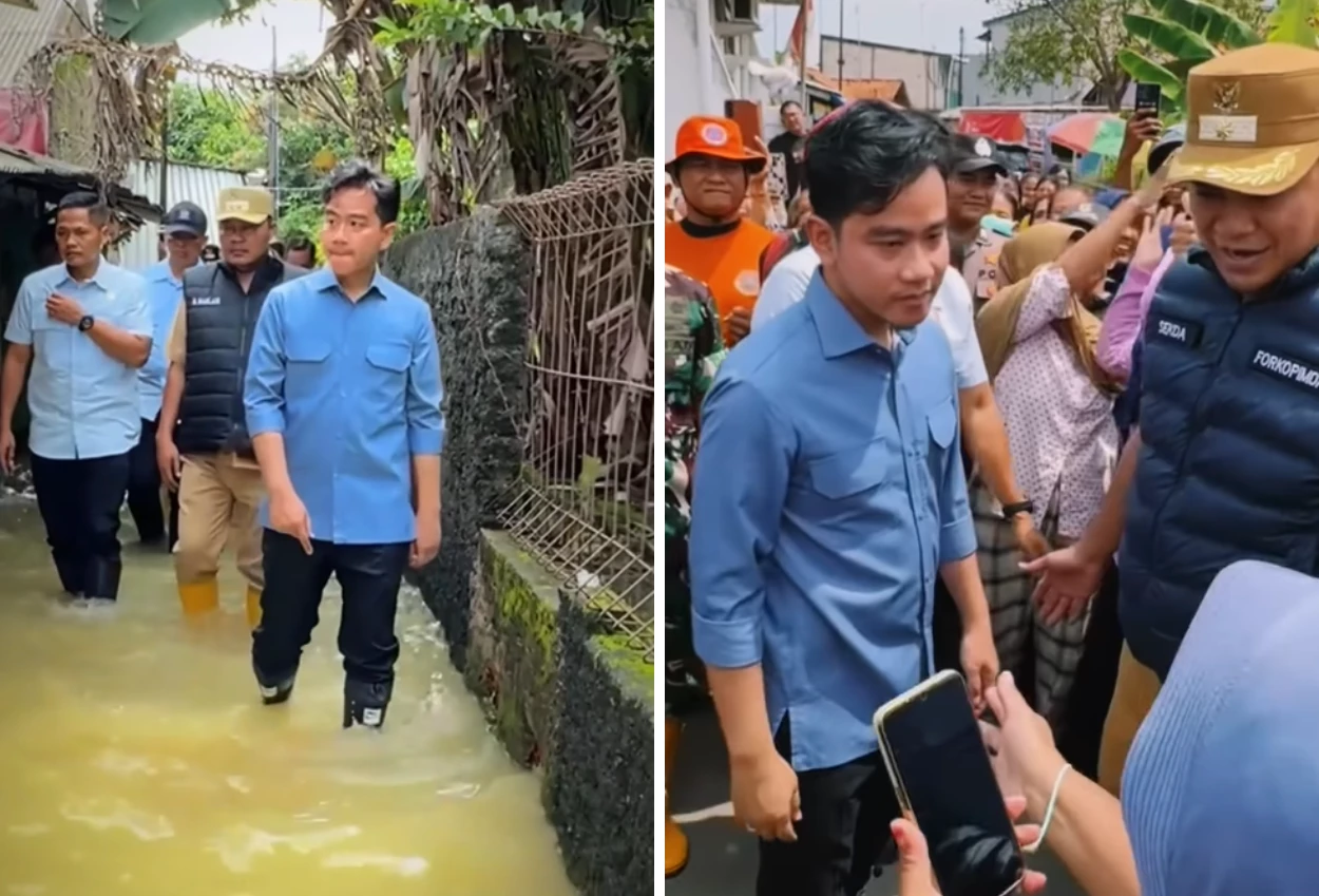 Gibran datangi lokasi banjir di karawang, janji tangani bencana dengan cepat