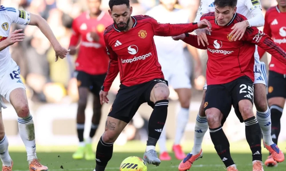 Hasil leeds vs man utd 1 1 matheus cunha selamatkan setan merah
