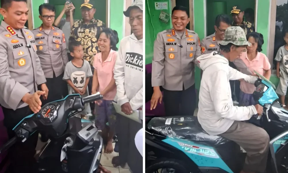 Kapolres depok beri hadiah motor ke pedagang es kue yang dagangannya dituduh pakai spons