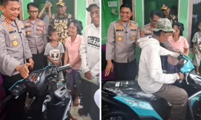 Kapolres depok beri hadiah motor ke pedagang es kue yang dagangannya dituduh pakai spons