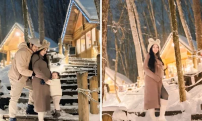 Liburan ke jepang, via vallen pamer baby bump hamil anak kedua di tengah salju