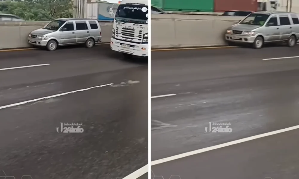 Mobil panther melaju sendiri di tol japek, ternyata sopir meninggal