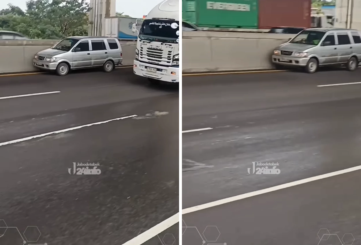 Mobil panther melaju sendiri di tol japek, ternyata sopir meninggal