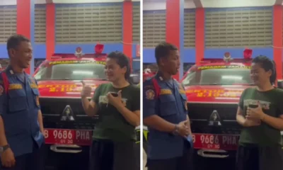 Ngidam, ibu hamil ini diajak naik mobil damkar keliling koja