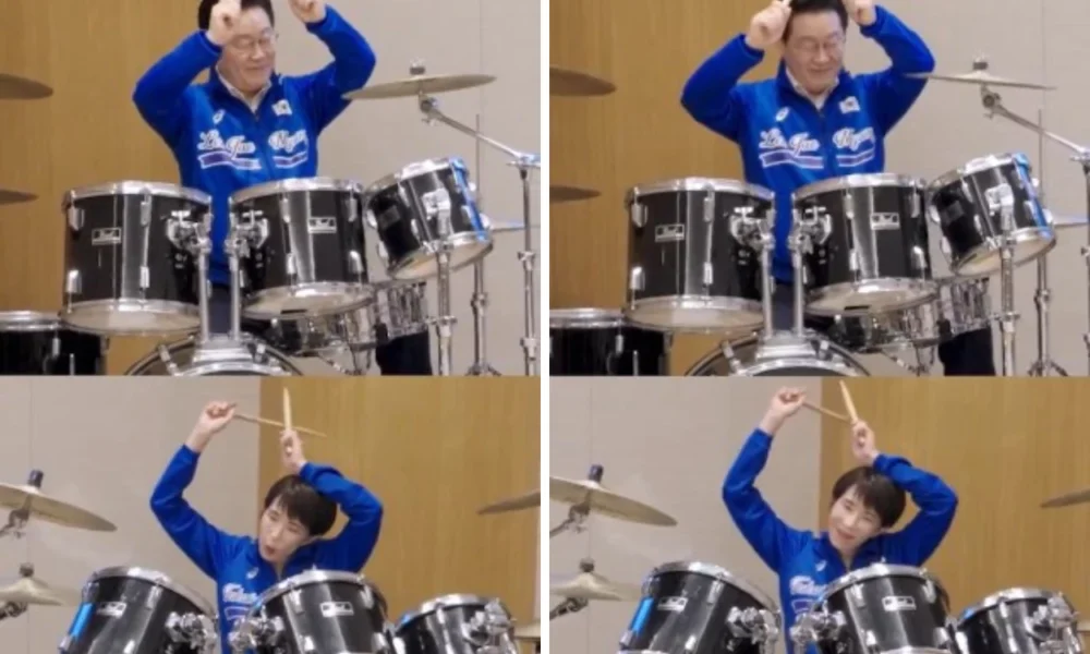 Pm jepang dan presiden korea selatan pamer main drum lagu bts