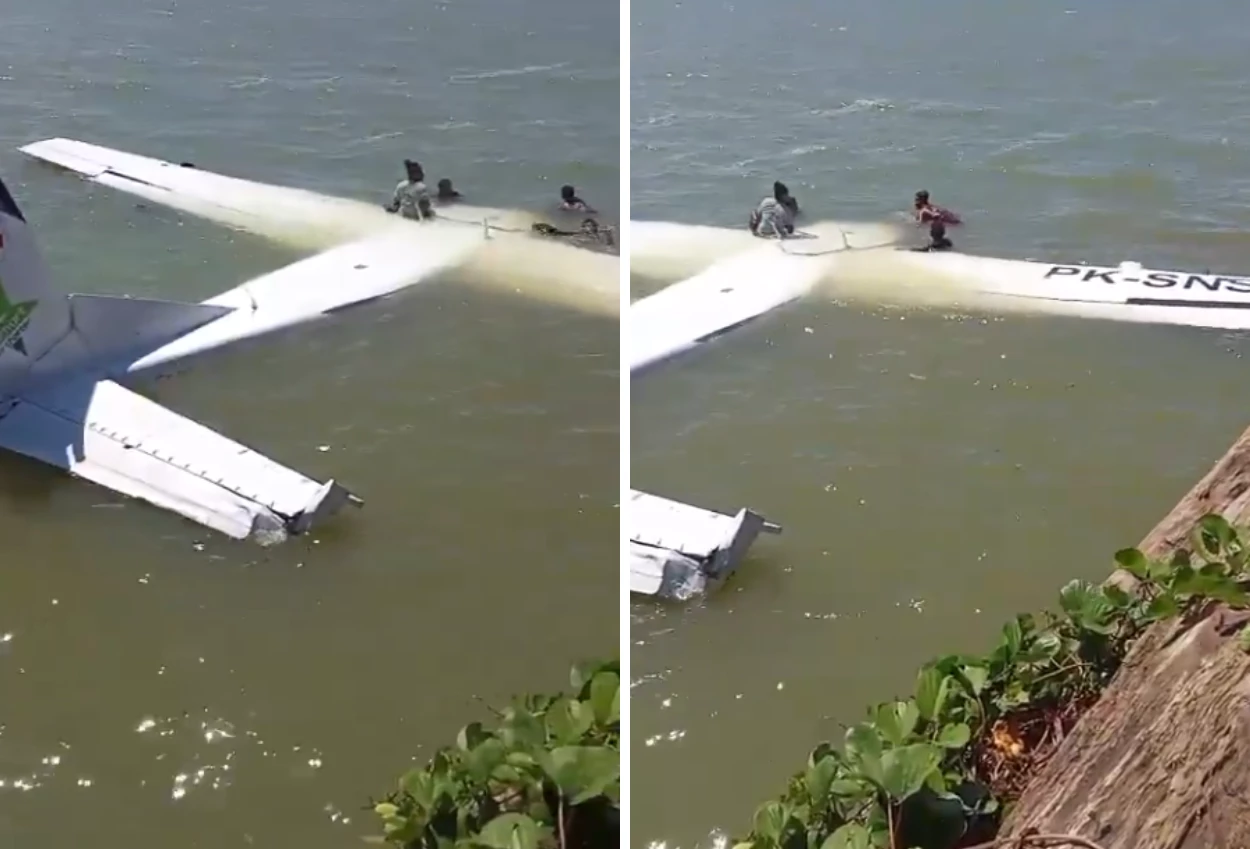 Pesawat smart air jatuh di pantai nabire, bawa 13 penumpang