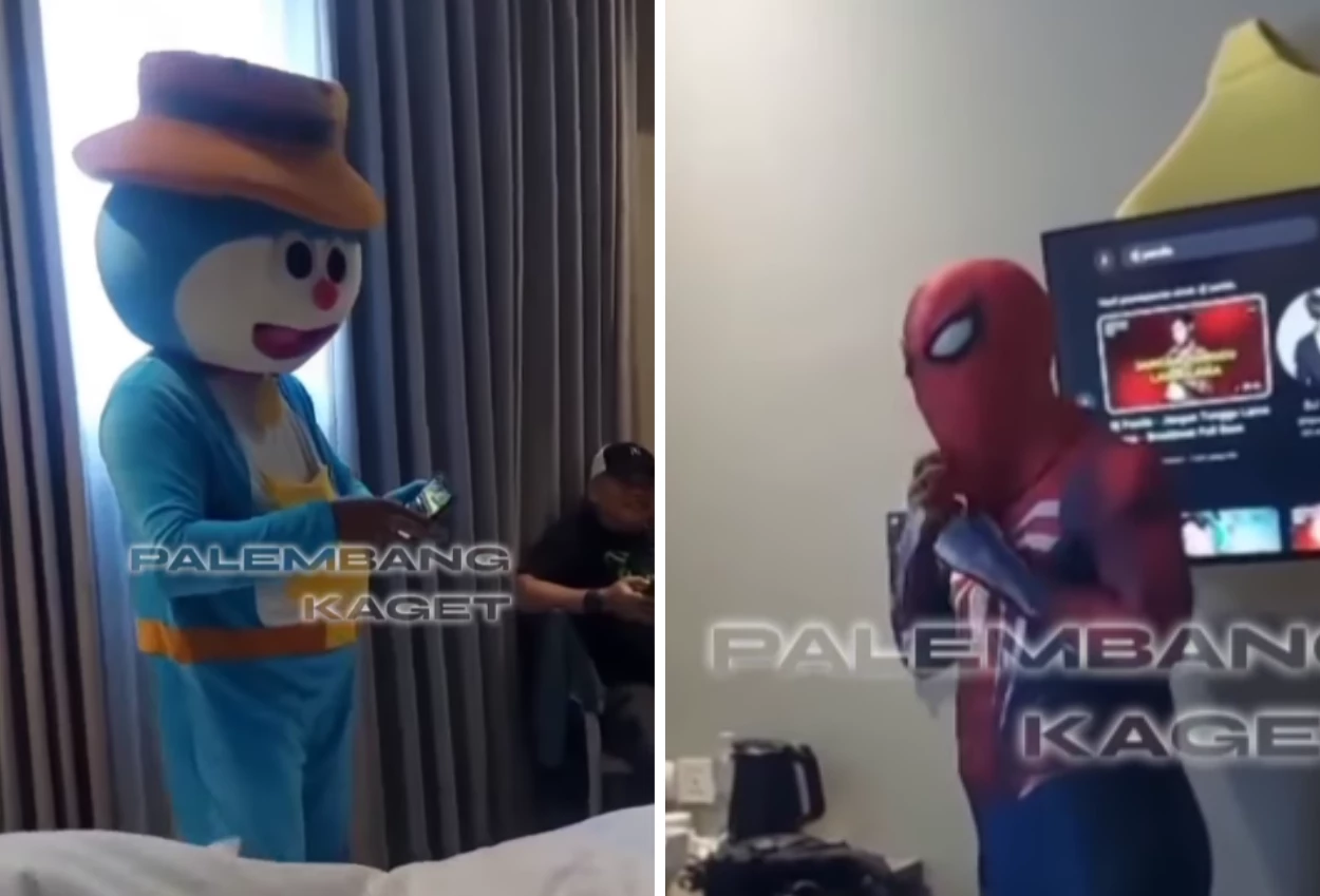Polisi di palembang nyamar jadi doraemon dan superman demi tangkap raja curanmor