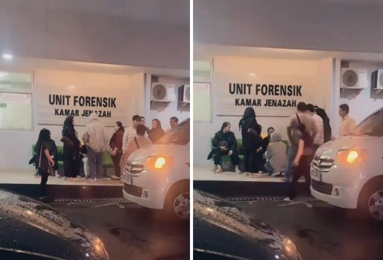 Reza arap berlutut di hadapan ibunda lula lahfah saat pengantaran ke rumah duka