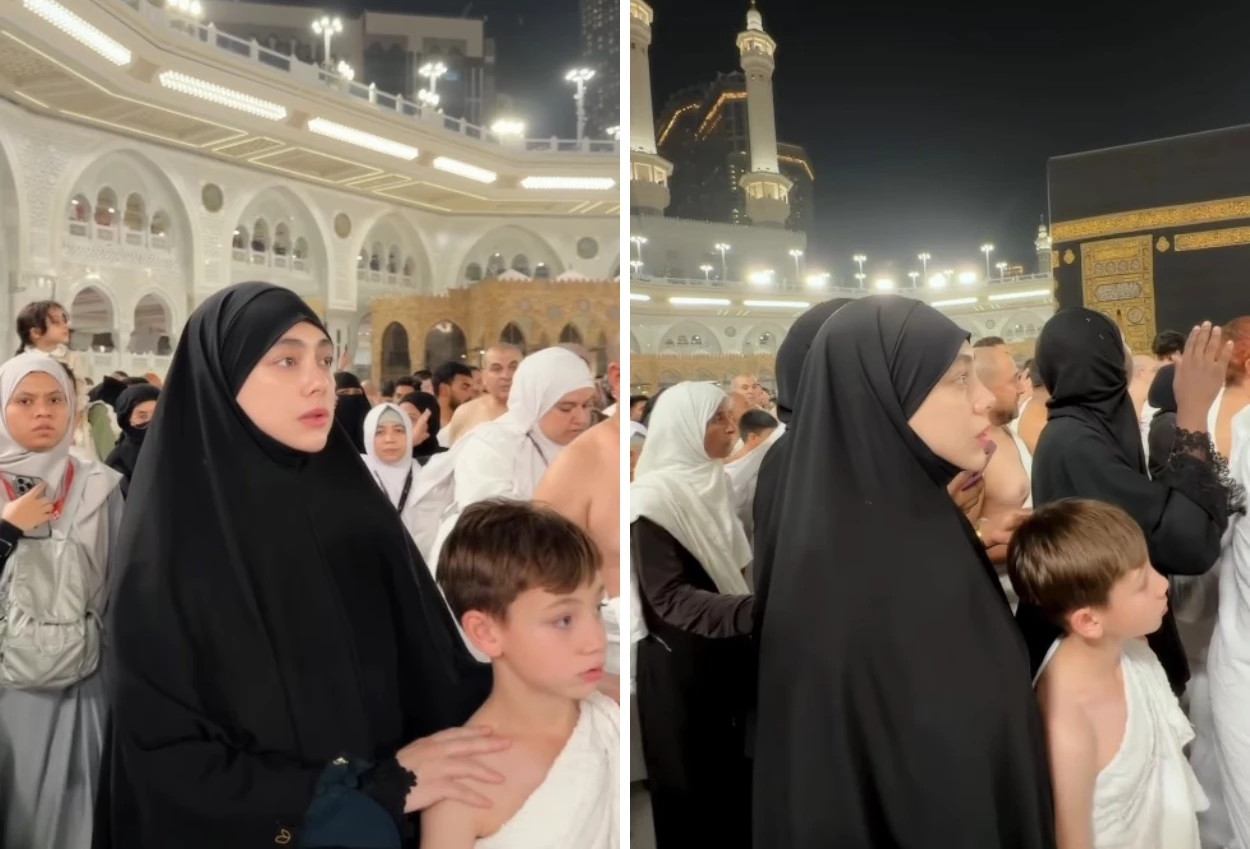 Sambut 2026, celine evangelista ajak anak anaknya umrah