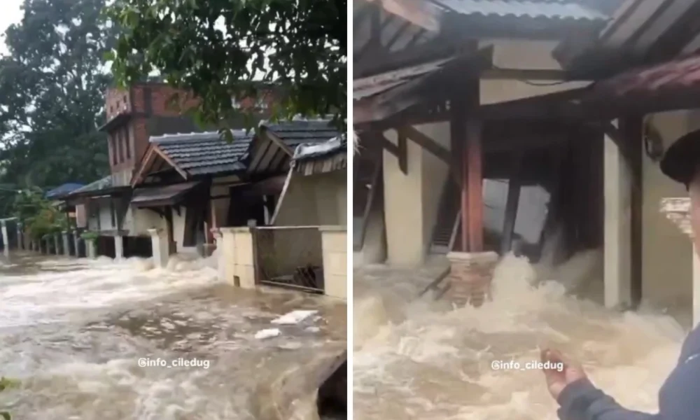 Tanggul kali angke jebol, ratusan rumah di pinang diterjang banjir