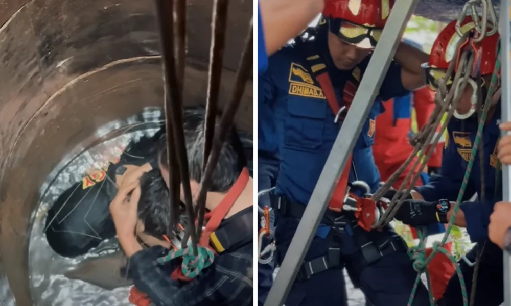 Tolak dibawa ke rs, remaja berbobot 100 kg pilih nyemplung ke sumur hingga dievakuasi damkar berjam jam