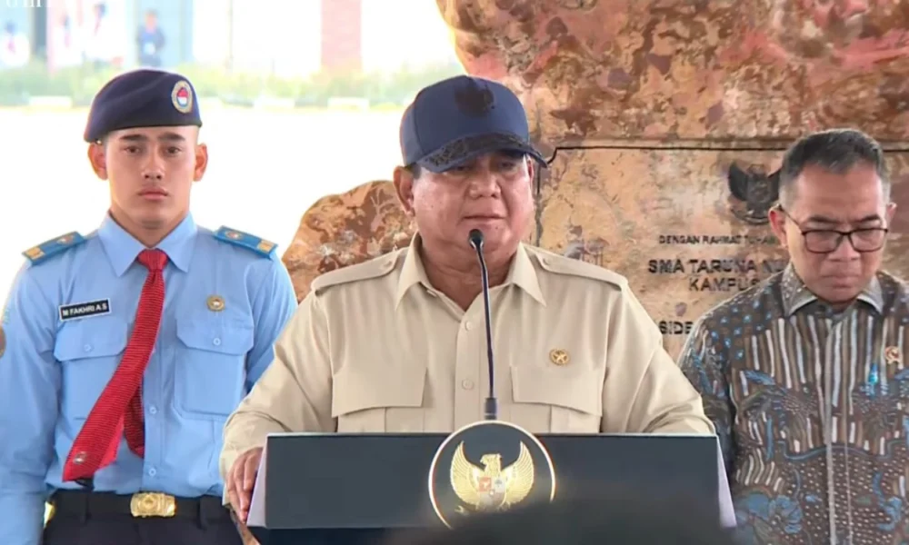 Usai lawatan ke ikn, prabowo langsung resmikan sma taruna nusantara kampus malang