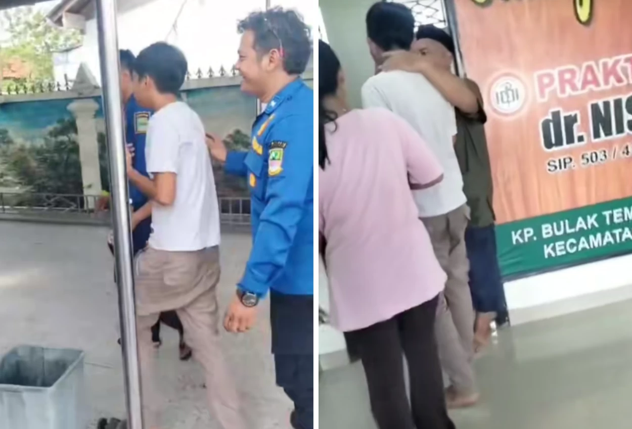 Viral! damkar bantu bujuk remaja di bekasi yang kabur saat akan disunat