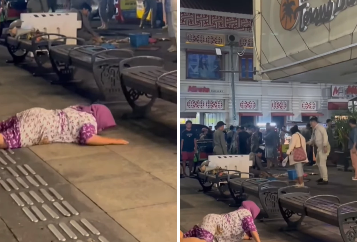 Viral! ibu penjual sate ini teriak histeris hingga guling guling saat operasi penertiban di malioboro