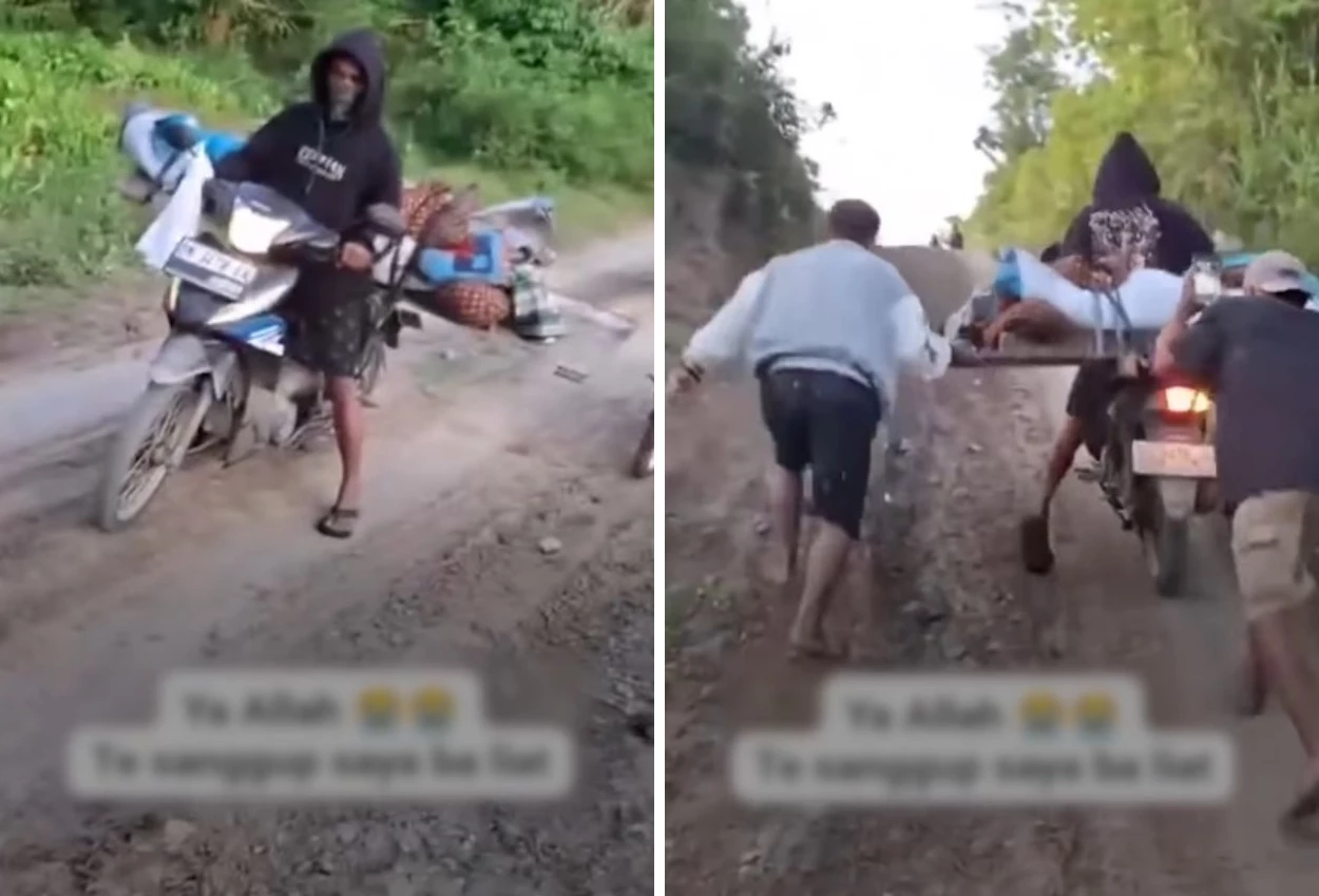 Viral! jenazah di sulteng diangkut naik motor lewat jalan rusak, ini kata dinkes