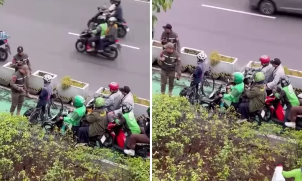 Viral! pesepeda wanita adang pemotor yang masuk jalur sepeda di sudirman