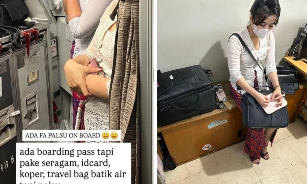 Viral! pramugari gadungan lolos terbang rute palembang jakarta, nekat pakai seragam dan id card palsu