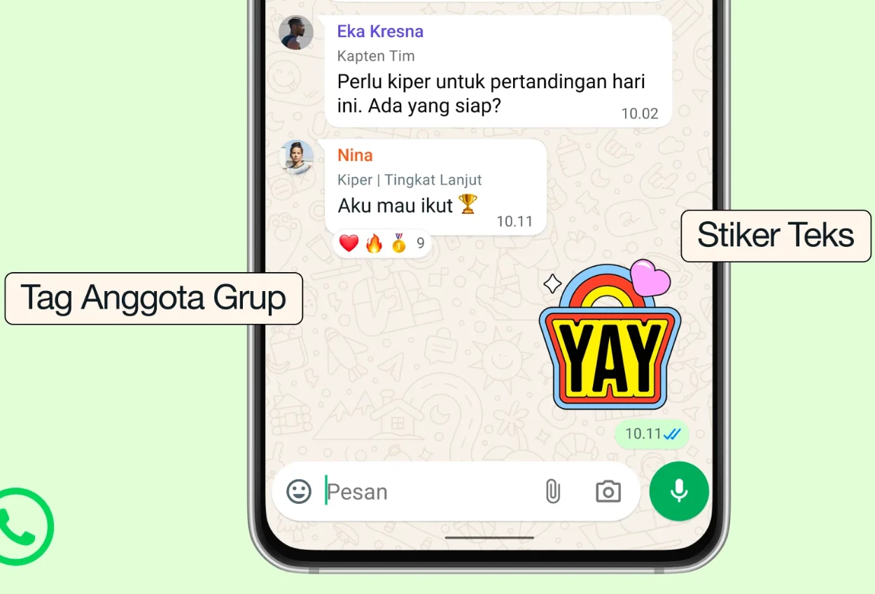 Whatsapp punya 3 fitur baru untuk chat grup, bisa bikin nama panggilan!
