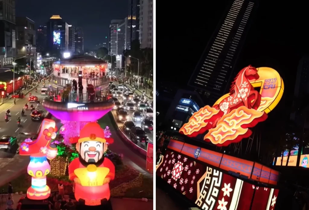 Festival Imlek di Bundaran HI Jakarta Resmi Dibuka, Dekorasinya Sangat Memukau! (2)