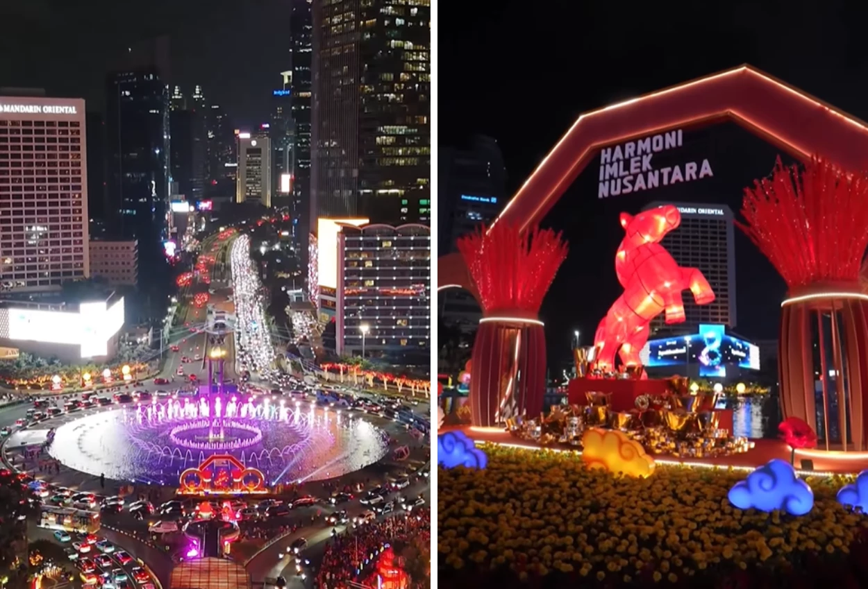Festival Imlek di Bundaran HI Jakarta Resmi Dibuka, Dekorasinya Sangat Memukau!