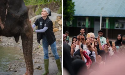 Luna Maya dan Cinta Laura Kunjungi Korban Bencana Aceh, Kompak Tampil Maskulin