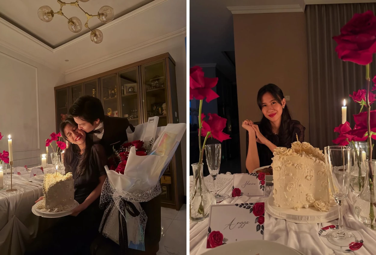 Momen Romantis Shenina Cinnamon Rayakan Ulang Tahun dengan Angga Yunanda