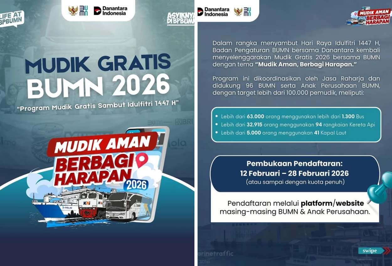 Mudik Gratis BUMN 2026 Dibuka, Simak Syarat dan Cara Daftarnya!