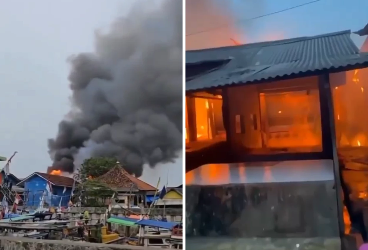 Pasar Labuan Pandeglang Kebakaran, Belasan Kios Hangus
