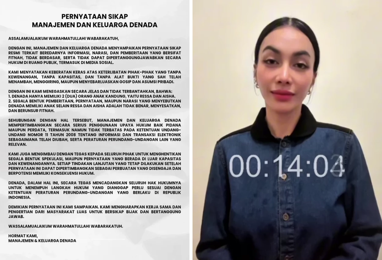 Pihak Denada Siap Tempuh Jalur Hukum usai Dituding Punya Anak Selain Ressa dan Aisha.