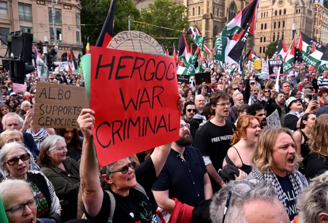 Ribuan Warga Demo di Sydney Tolak Kunjungan Presiden Israel ke Australia