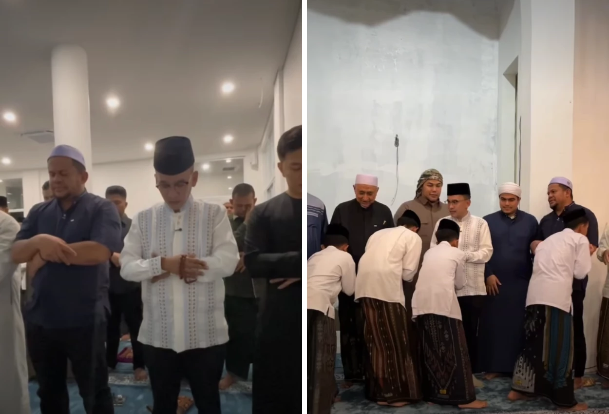 Ruben Onsu Tarawih Perdana di Masjid yang Dibangun Ivan Gunawan