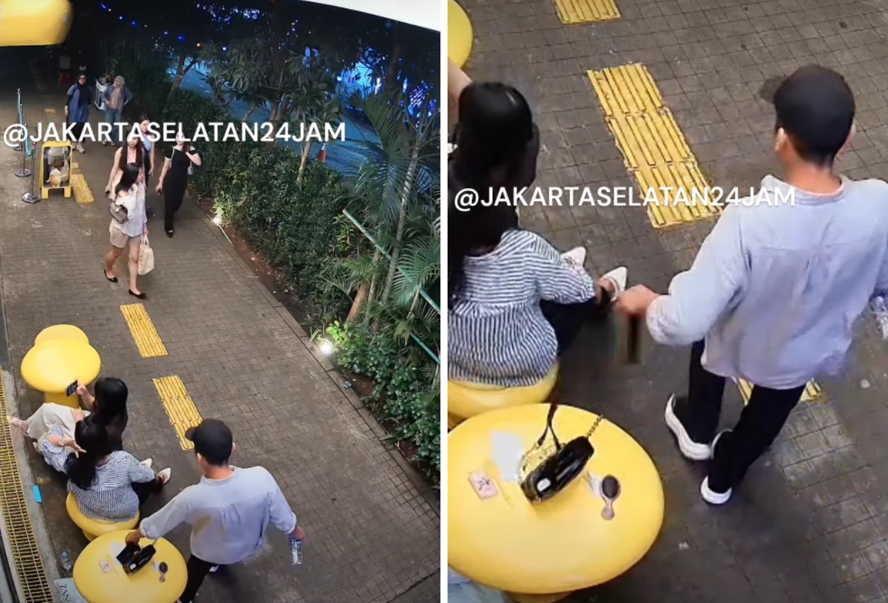 Terekam CCTV, Pria Copet Ponsel Pengunjung di Blok M yang sedang Asyik Selfie