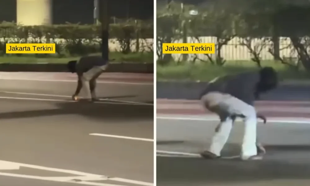 Terekam Video, Pria Bertopeng Curi Marka Jalan Mata Kucing di Cawang