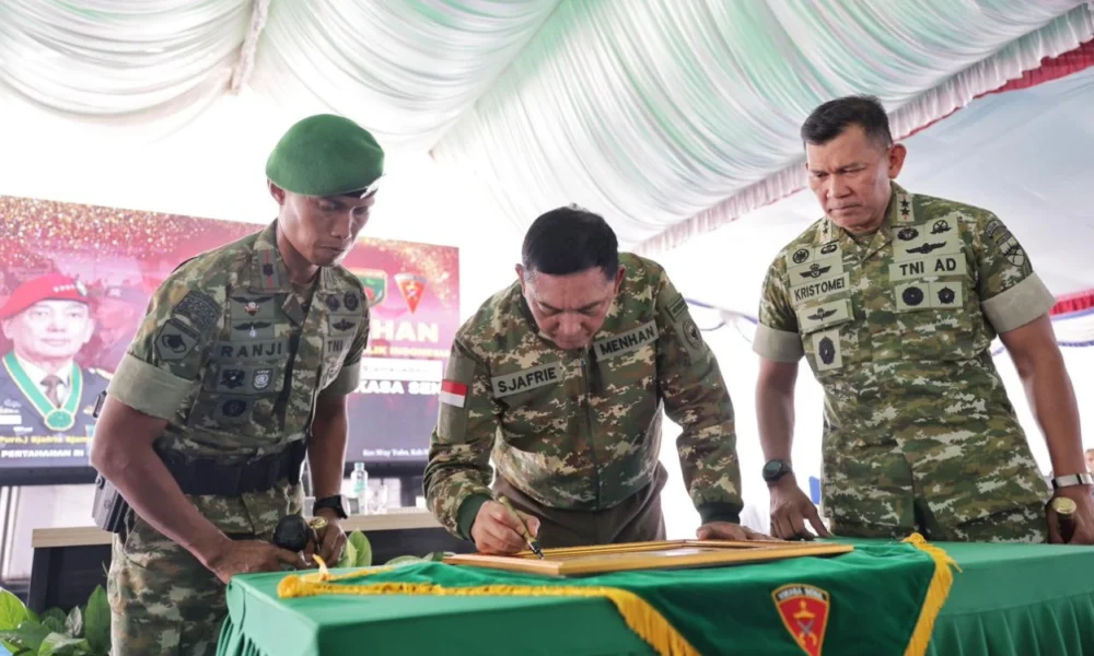 Tinjau Yonif TP 892 di Way Kanan, Menhan Minta Kesiapan Tempur jadi Prioritas