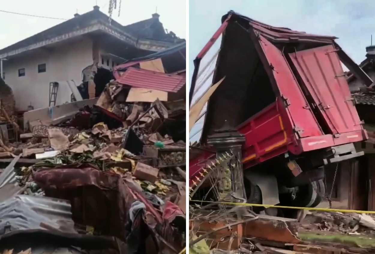 Tronton Tabrak 3 Rumah di Magelang, Sopir Tewas di Lokasi