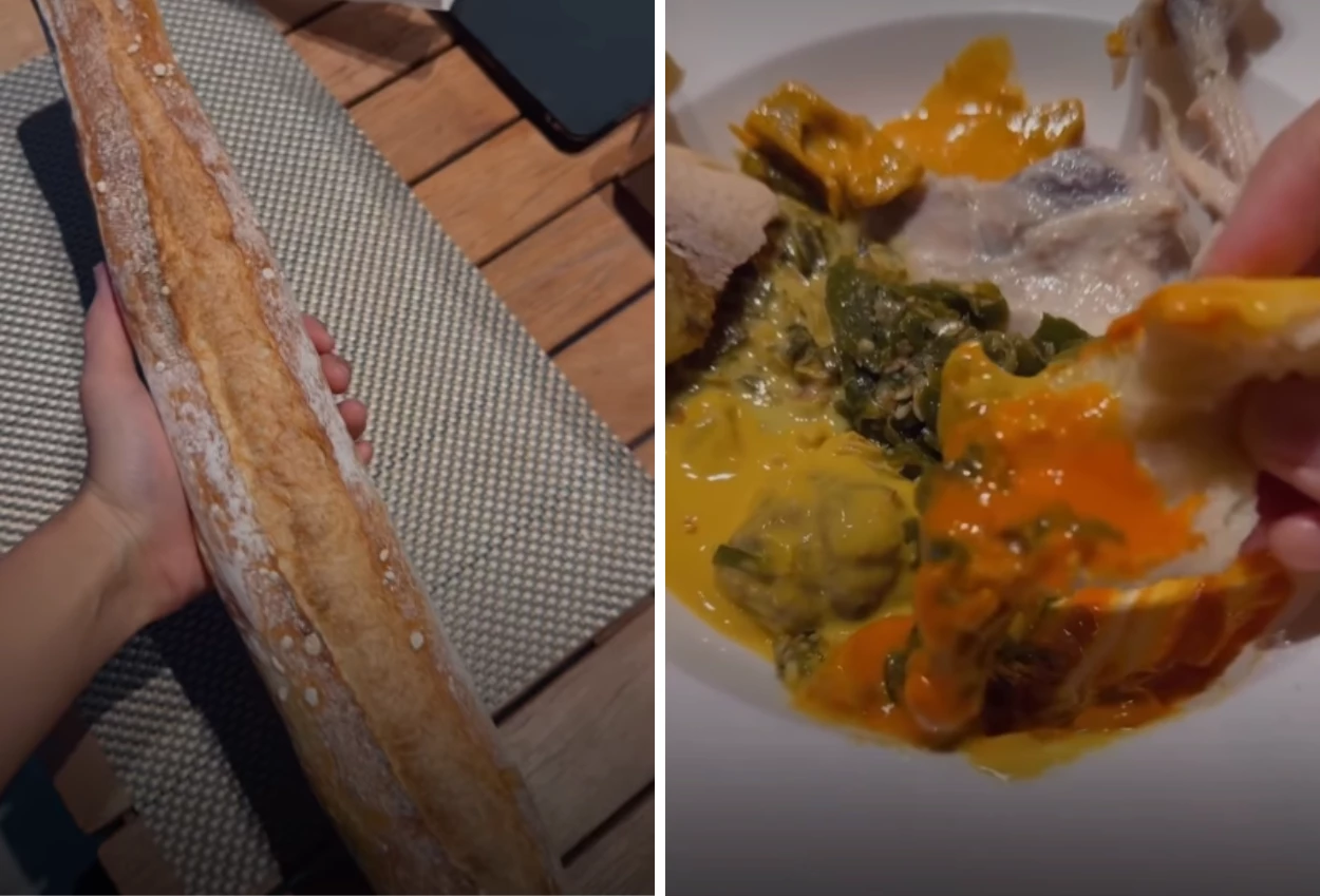 Unik! Chef Renatta Makan Nasi Padang pakai Roti Baguette