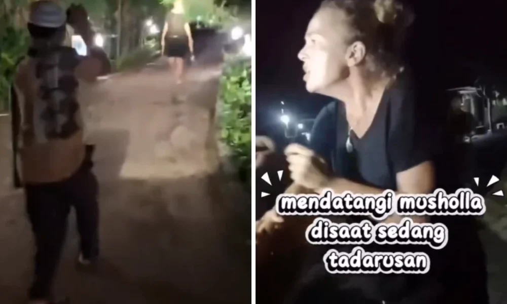 Viral! Bule Wanita di Gili Trawangan Ngamuk saat Warga Tadarus