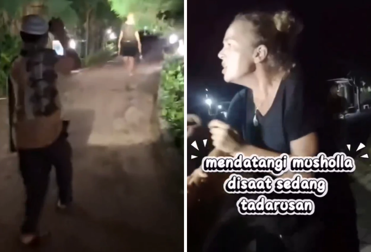 Viral! Bule Wanita di Gili Trawangan Ngamuk saat Warga Tadarus