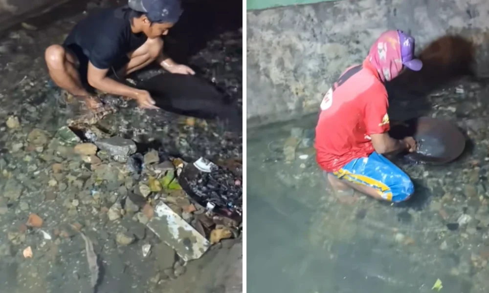 Viral! Warga Pamekasan Berburu Emas di Parit