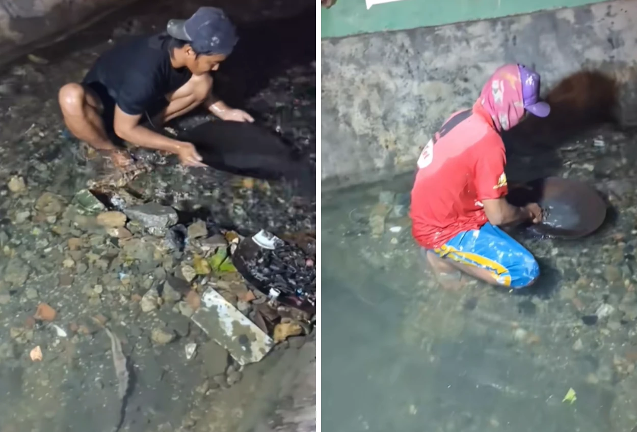 Viral! Warga Pamekasan Berburu Emas di Parit