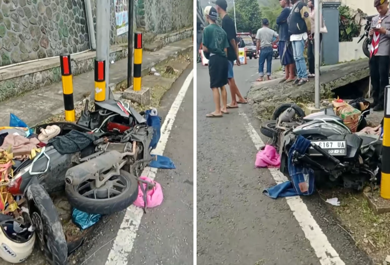 Ayah di Kota Batu Tewas usai Tabrak Tembok, Anak Istri Terpental