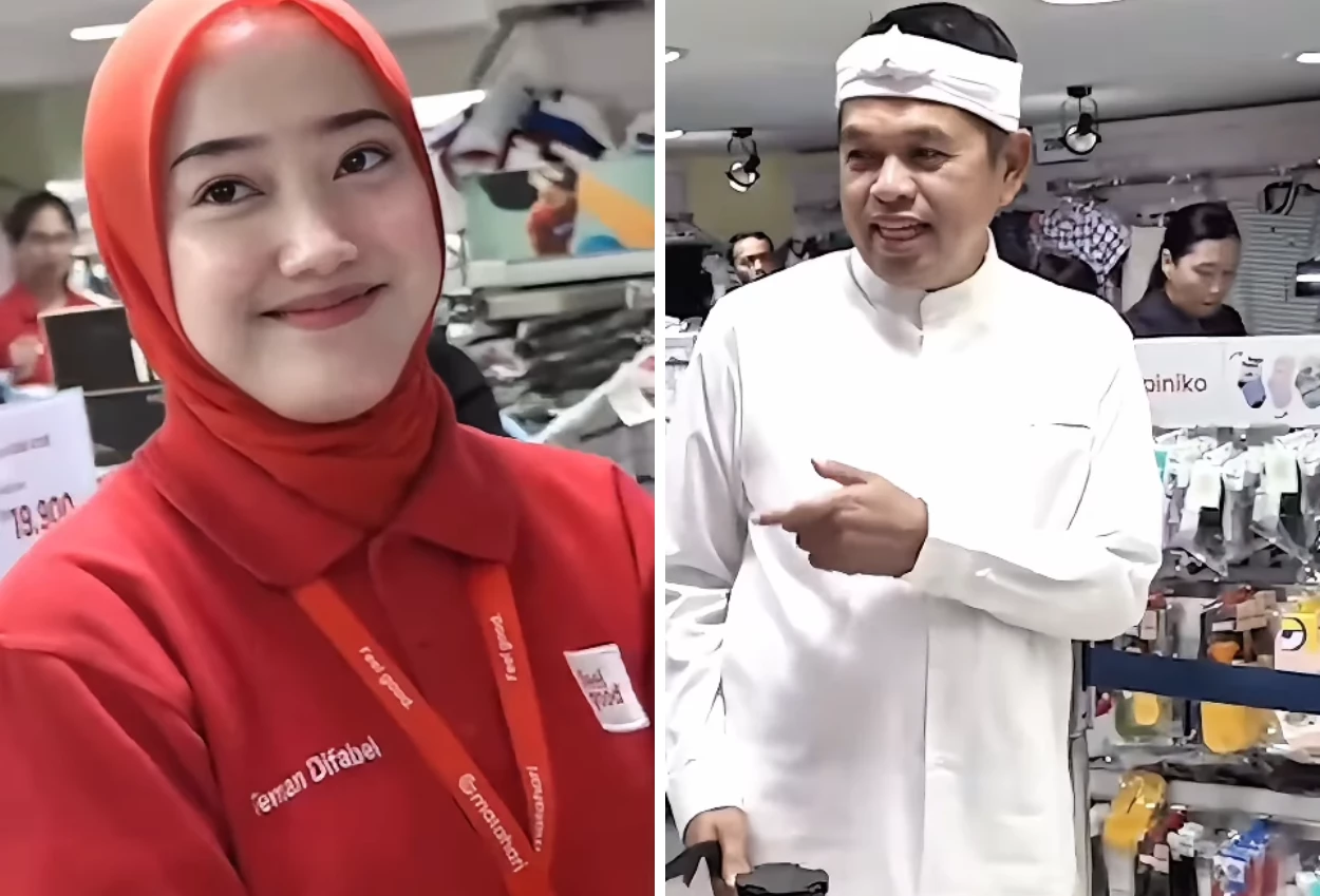 Dedi Mulyadi Datangi Tempat Kerja Kembar Difabel Hasna Hasni di Mal BIP Bandung