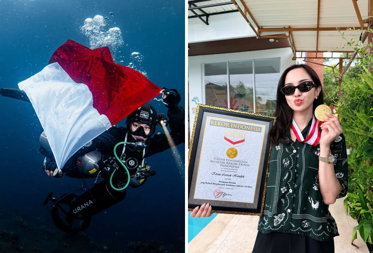 Kirana Larasati Pecahkan Rekor Muri, Berhasil Menyelam di Kedalaman Laut 127 Meter