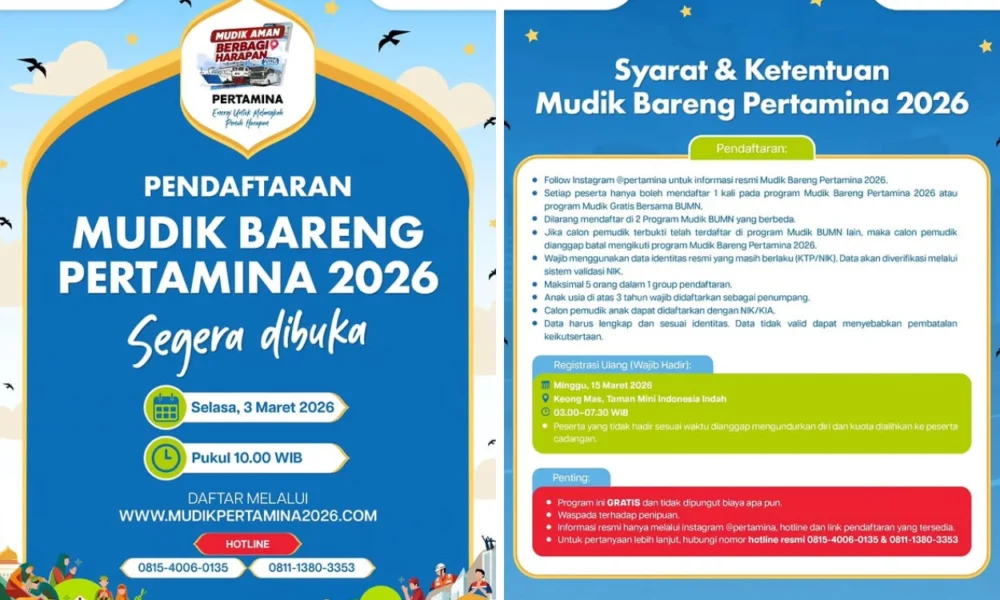 Mudik Gratis Pertamina Dibuka 3 Maret 2026, Cek Syarat dan Cara Daftarnya!