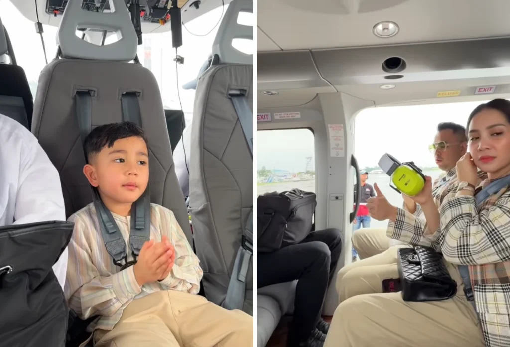Raffi Ahmad Sekeluarga Silaturahmi ke Dedi Mulyadi Naik Helikopter (2)