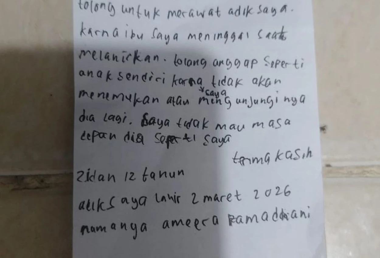 Tak Mampu Rawat, Bocah 12 Tahun Tinggalkan Adiknya Ibu Meninggal
