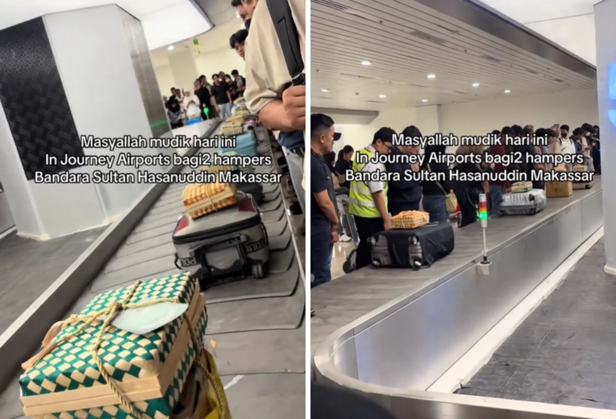 Viral! Penumpang di Bandara Makassar Dapat Hampers Lebaran saat Ambil Barang di Bagasi
