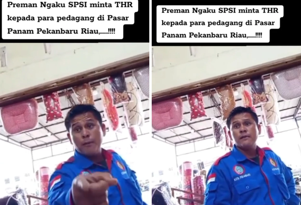 Viral! Pria Ngaku Buruh Minta THR ke Pedagang, Tantang Panggil Polisi
